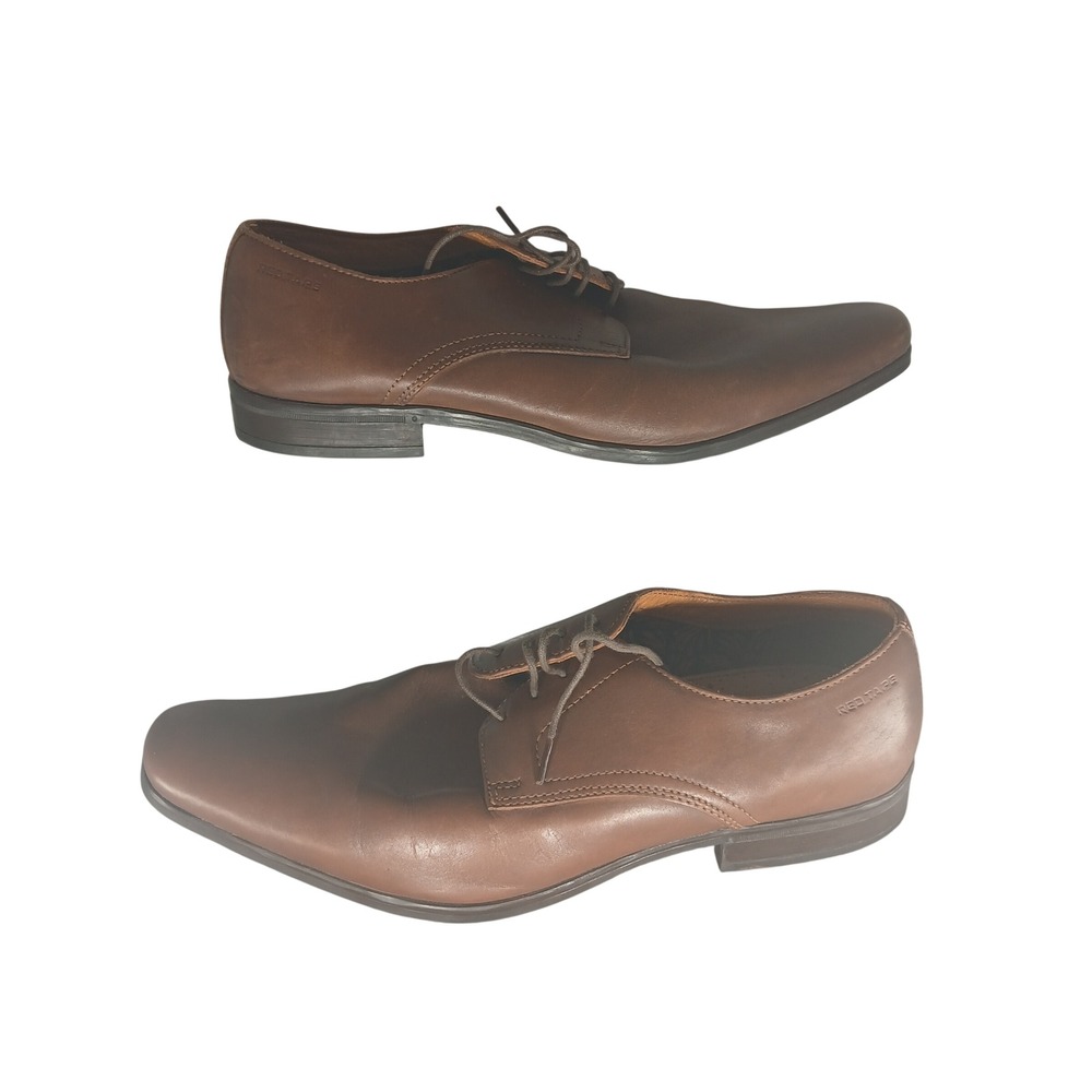 RED TAPE Mens Brown Leather Lace Up Oxford Dress Shoes Size UK 8‎ US 9